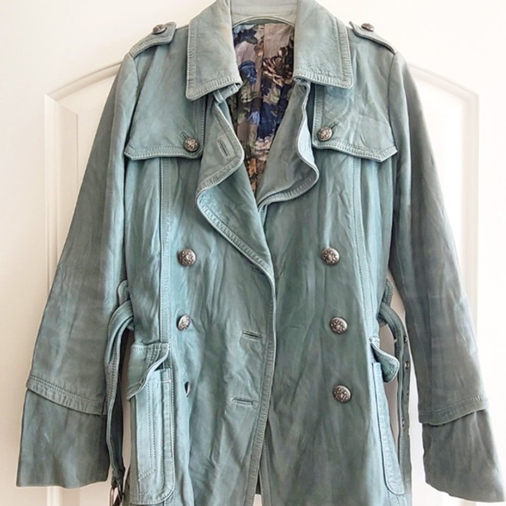 Garment washed Real lamb leather jacket